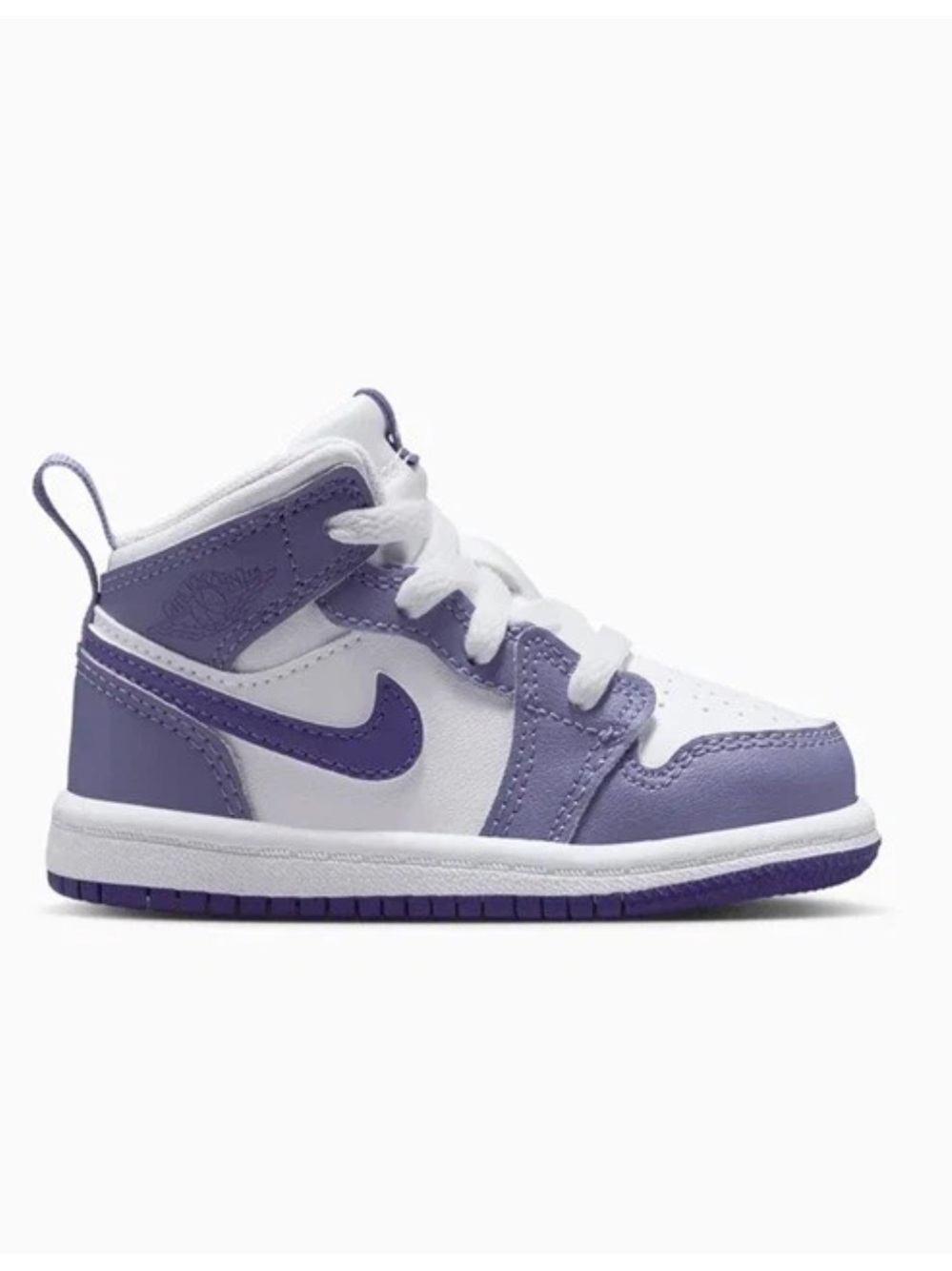 Nike Air Jordan Mid 1 Dusty Amethyst Shoes 8c Purple White DQ8425 Baby Toddler